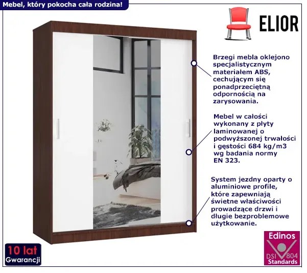Przesuwna szafa do pokoju dziecięcego wenge + biały S4-C43