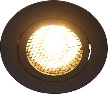 Zestaw 6 regulowanych reflektorów wpuszczanych czarnych - Ude Honey