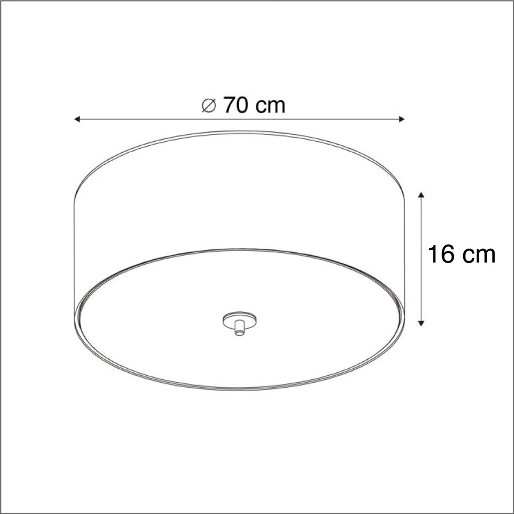 Rustykalna lampa sufitowa biała 70 cm - Drum Jute Nowoczesny Oswietlenie wewnetrzne