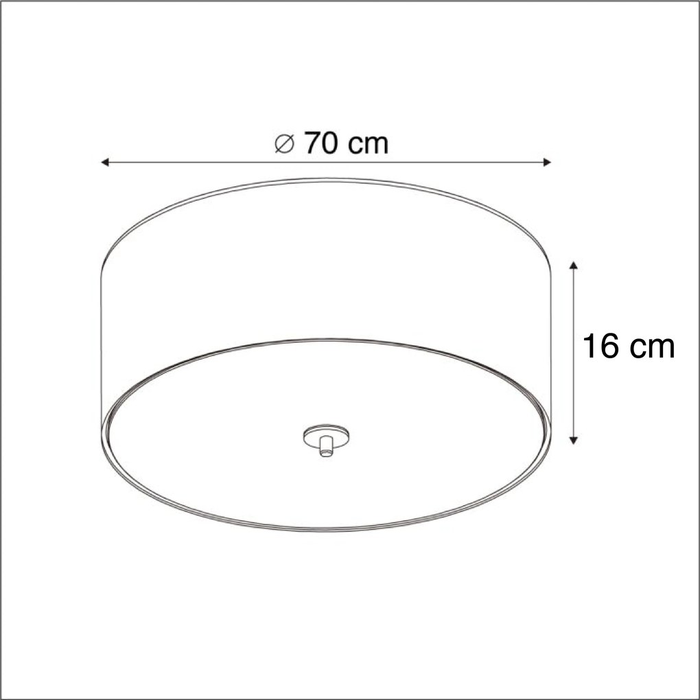 Wiejska lampa sufitowa biała 70 cm - Juta Drum Nowoczesny Oswietlenie wewnetrzne