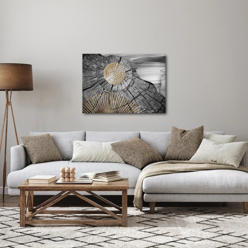 Obraz - Pień drzewa w kolażu (70x50 cm)