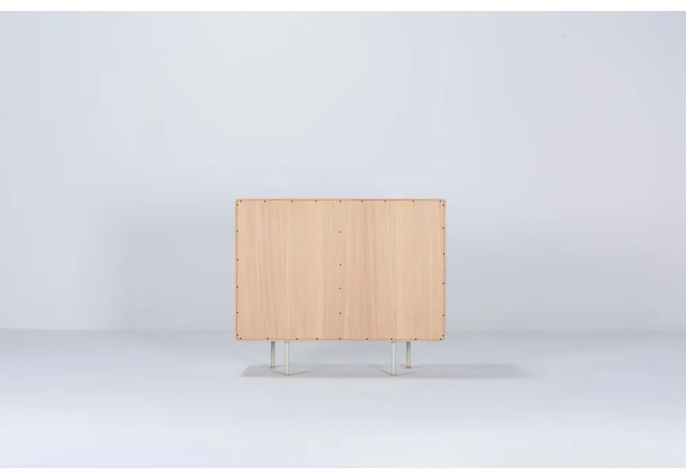 Biało-naturalna niska komoda z litego drewna dębowego 118x100 cm Fina – Gazzda
