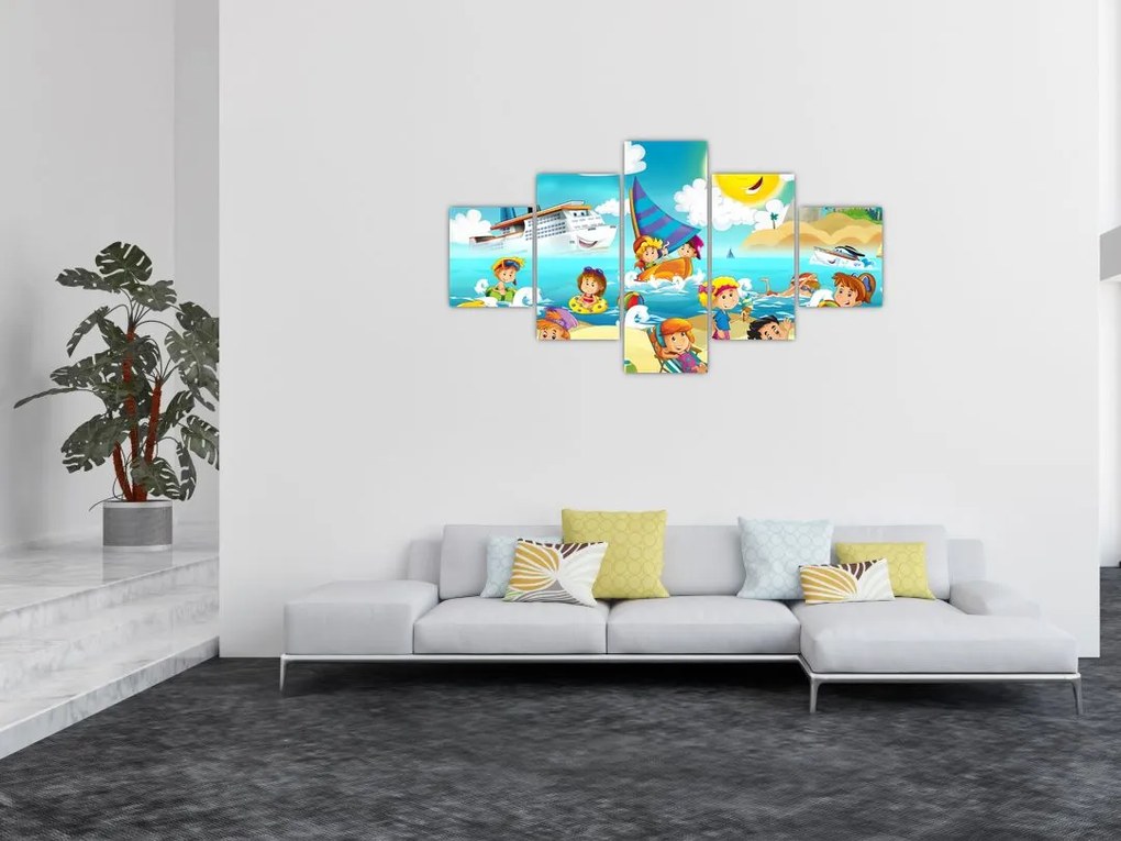 Obraz - Dzień na plaży (125x70 cm)