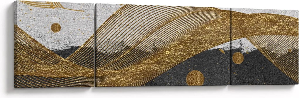 Obraz - Złote piórka (170x50 cm)