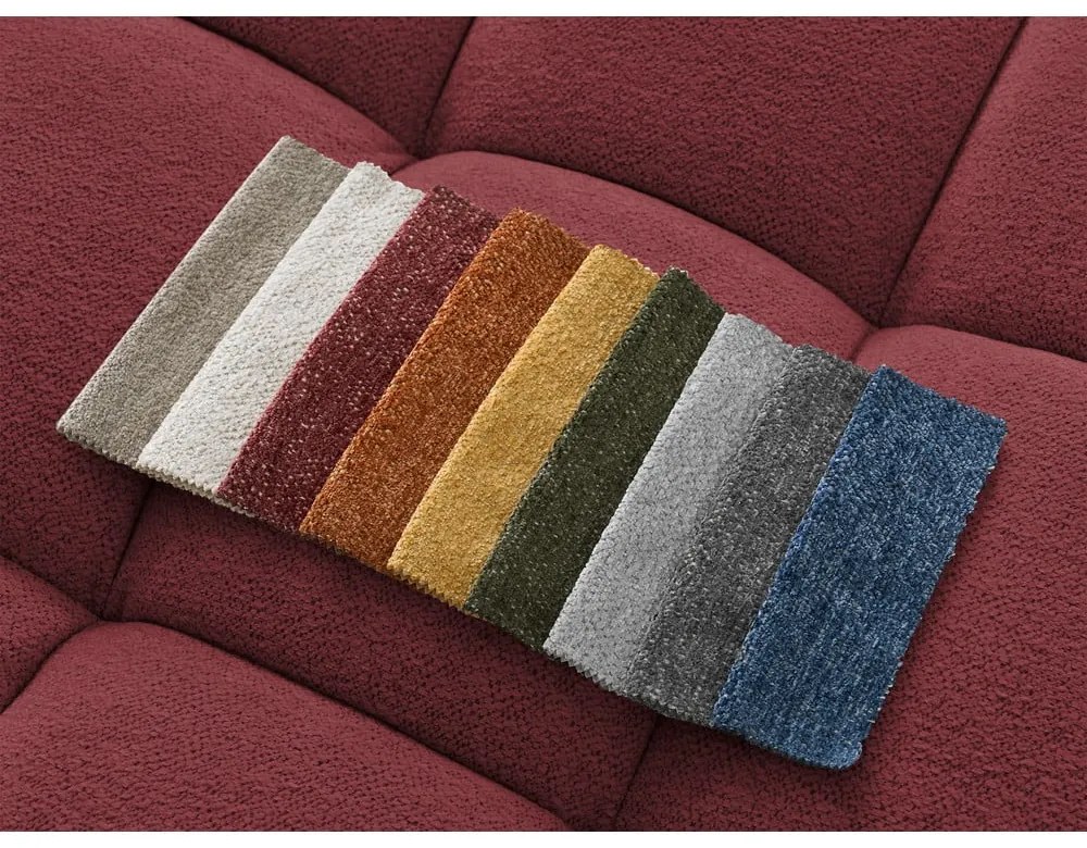 Bordowa sofa z tkaniny szenilowej 278 cm Everest – Bobochic Paris
