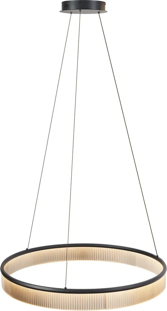 Nowoczesna lampa wisząca czarna 78 cm z LED z 3-stopniowym ściemnianiem - Żyrandol Anello