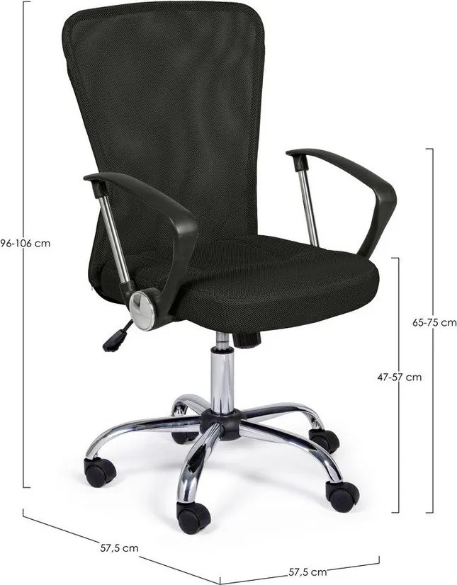 Czarne tapicerowane krzesło biurowe Brisbane – Yes Everyday