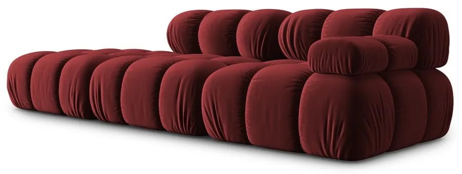 Czerwona aksamitna sofa 282 cm Bellis – Micadoni Home