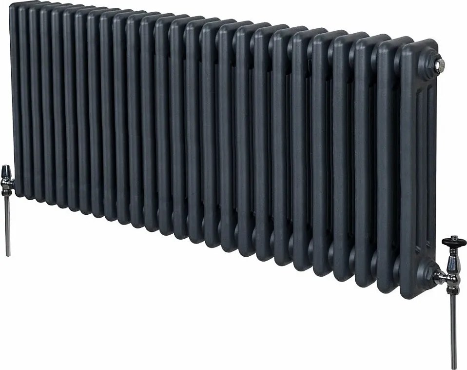 Tradycyjny grzejnik 3-kolumnowy - 600 x 1192 mm - antracytowy szary