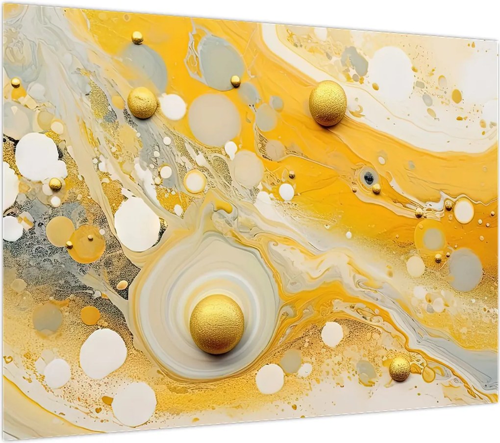 Obraz - Abstrakcyjne tło ze złotą dekoracją (70x50 cm)