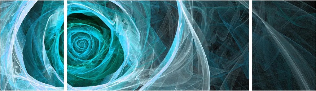 Obraz - Abstrakcyjny różowy niebieski z czarnym tłem (170x50 cm)