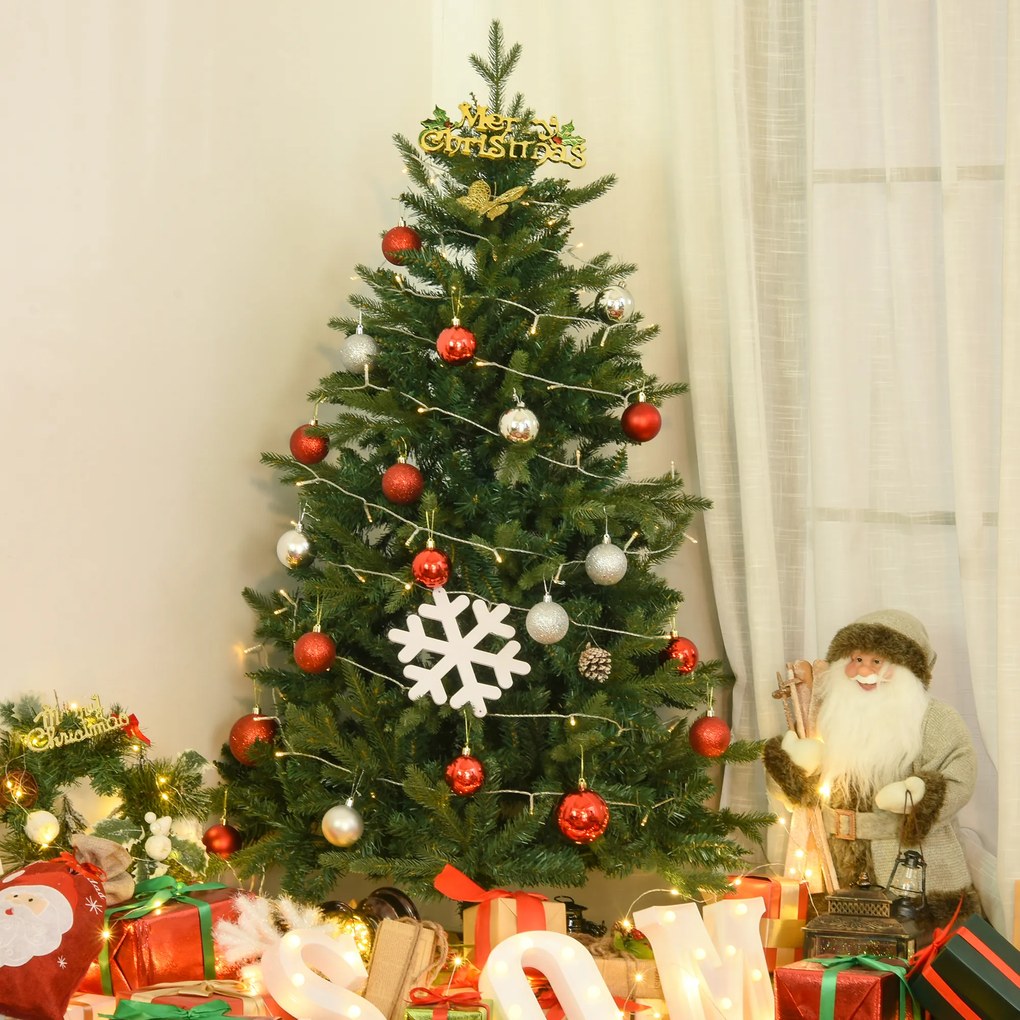 Choinka HOMCOM 1,5m, Sztuczna Tanne z 946 Gałęziami i Metalowym Stojakiem, PVC, Zielona Ø95 x 150H cm