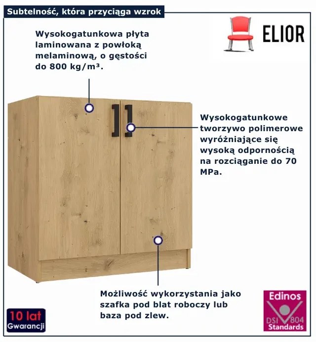 Szafka kuchenna 80 cm dąb artisan Z2-A30