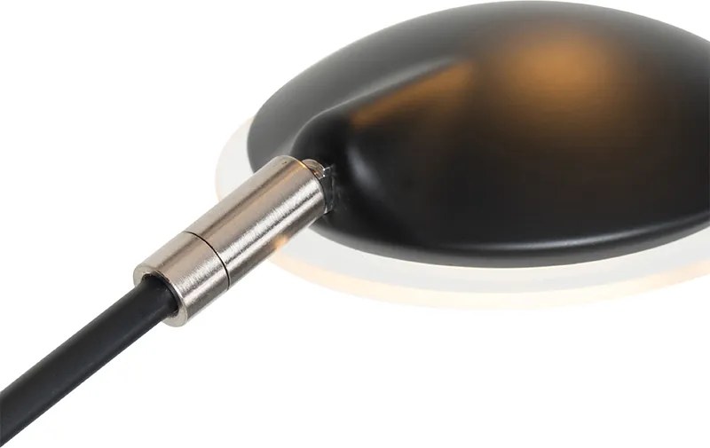 Designerska lampa stojąca czarna w tym 5-punktowy ściemniany LED - Sixties Trento