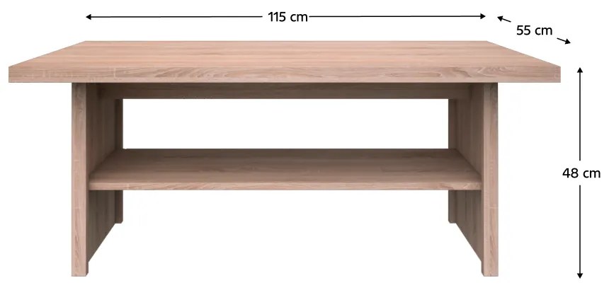 Stolik kawowy TOPTY 115, dąb sonoma