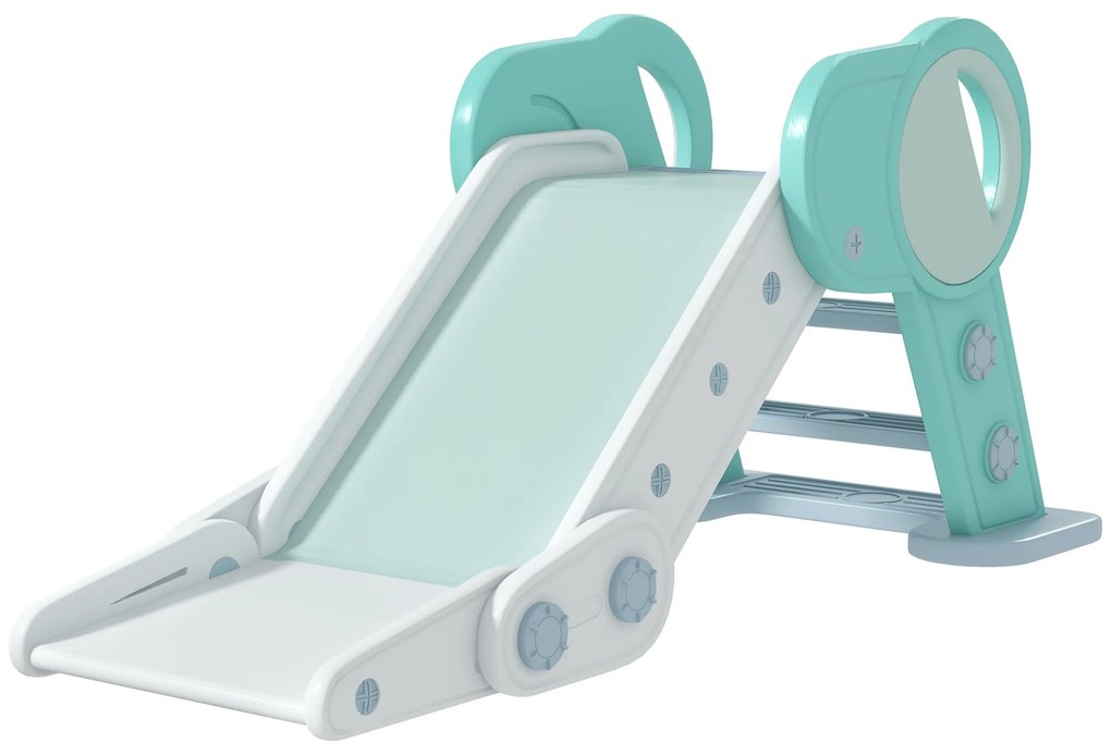 AIYAPLAY Zjeżdżalnia z antypoślizgowymi stopniami Bezpieczna zabawa dla dzieci Zielony 120x53x53cm | Aosom PL