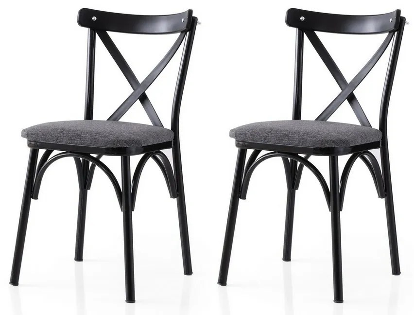 Zestaw krzeseł do jadalni Ekol Anthracite andBlack, 2 szt.