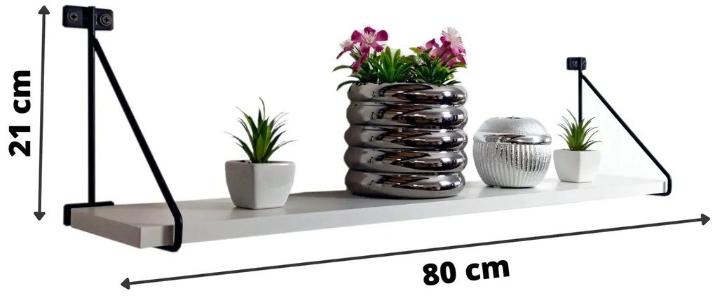 Czarny zestaw dwóch półek w styku loft - Turris 4X