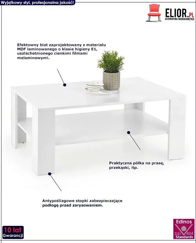 Minimalistyczna Biała Ława W7-K81