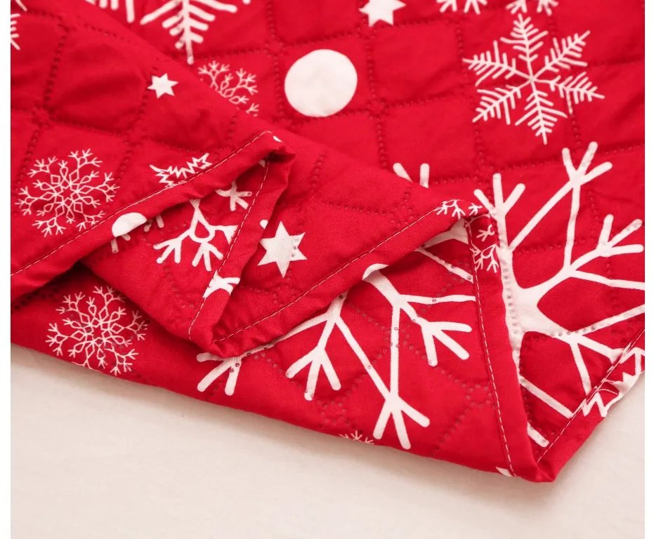 Narzuta na łóżko SNOWFALL, czerwona Rozmiar: 220 x 240 cm
