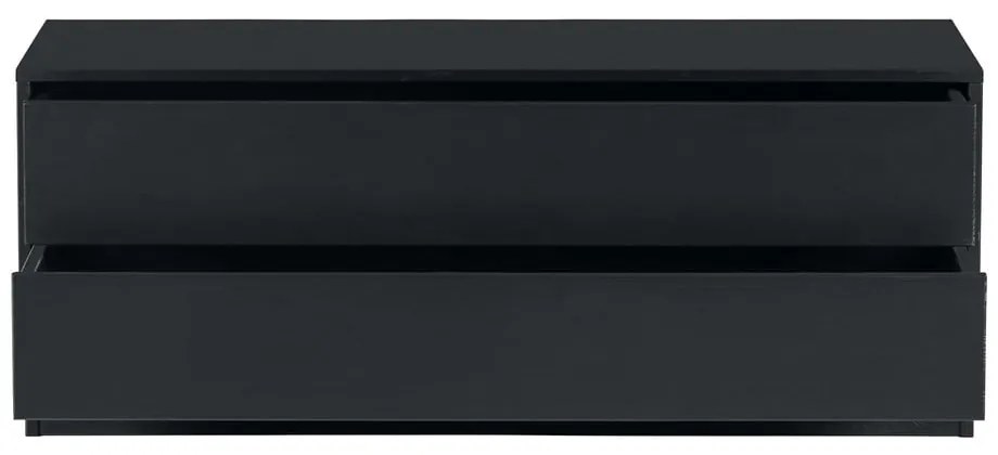 Czarna modułowa szafka pod TV z litego drewna sosnowego 100x40 cm Finca – WOOOD