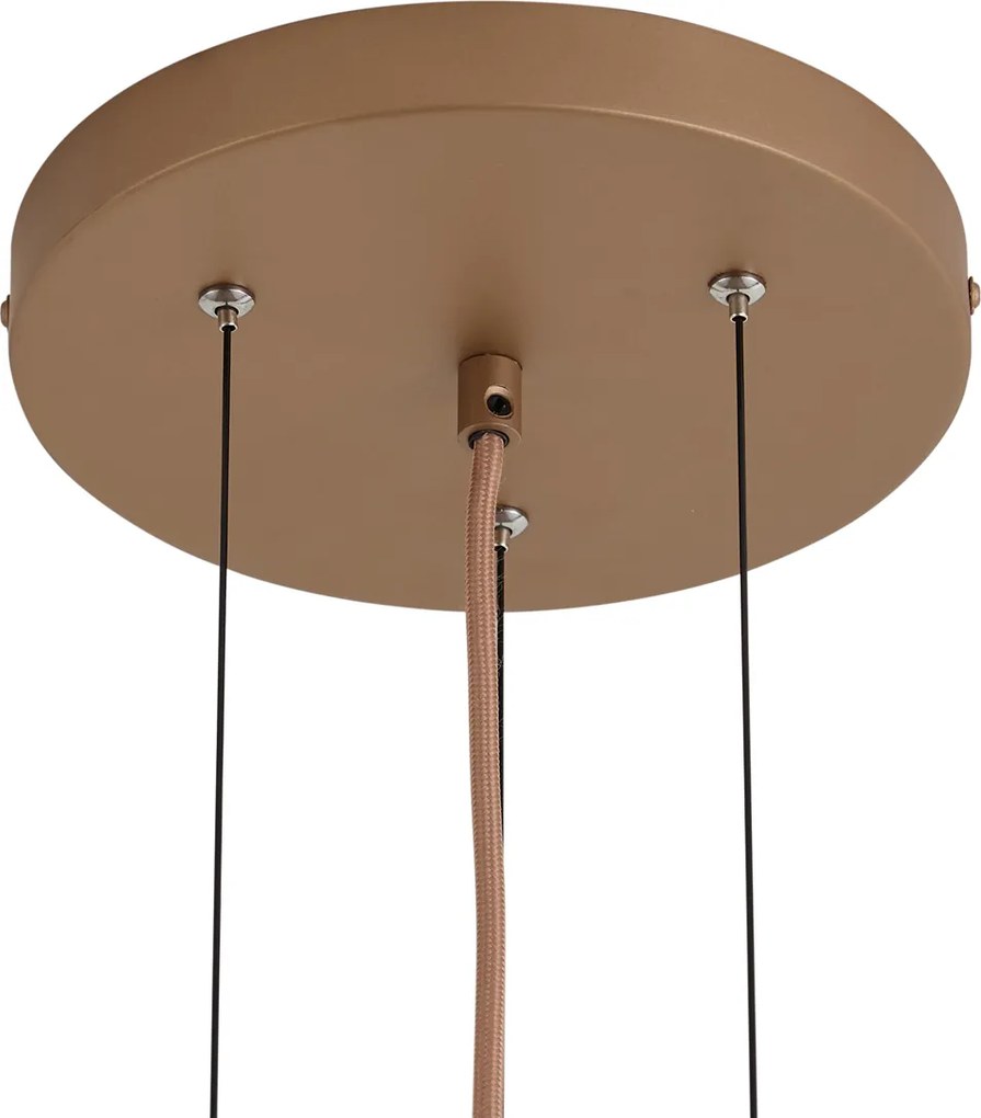 Lampa wisząca retro ciemny brąz z bursztynowym szkłem - Barb