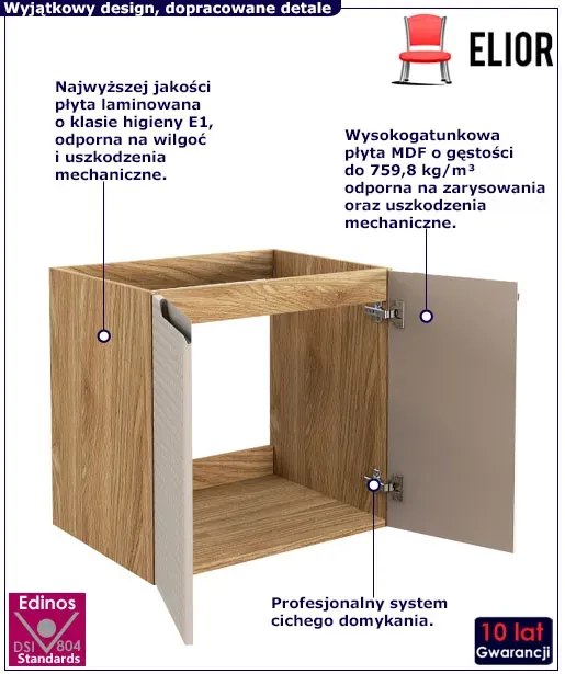 Beżowa nowoczesna szafka pod umywalkę - Montans 6X