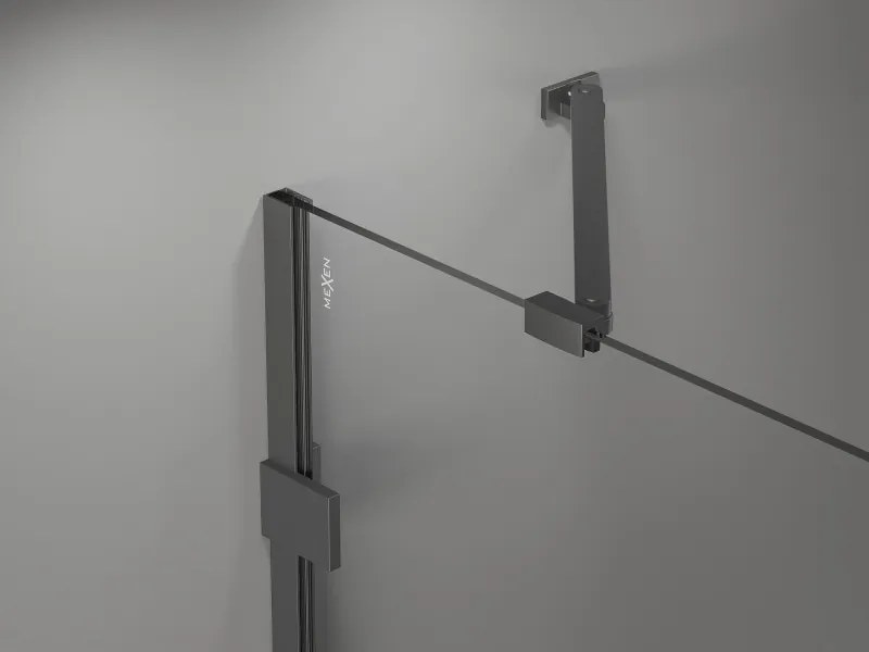 Mexen Lunar drzwi prysznicowe uchylne prawe 80 cm, transparent, gun metal - 834-080-000-95-00-P