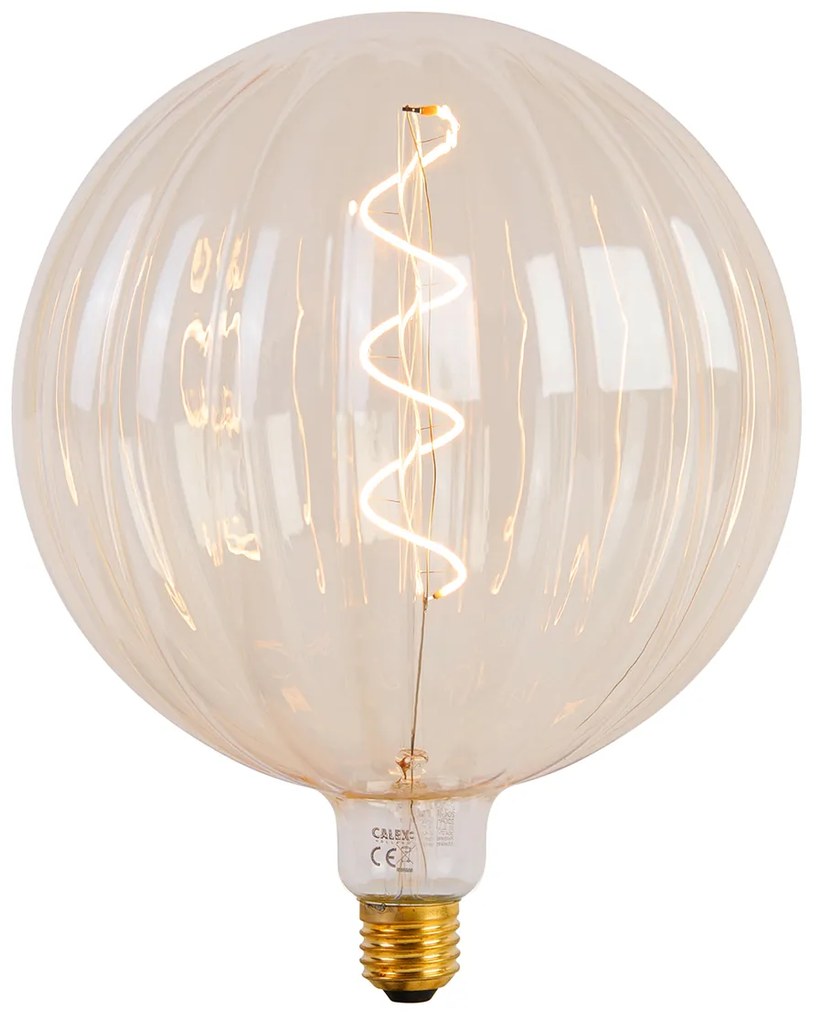 Lampa wisząca złota 3-światłowa w tym LED bursztynowy ściemniany - Cava Luxe Nowoczesny Oswietlenie wewnetrzne