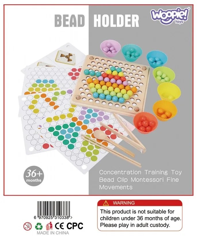 Woopie kolorowe kulki układanka montessori mozaika sorter