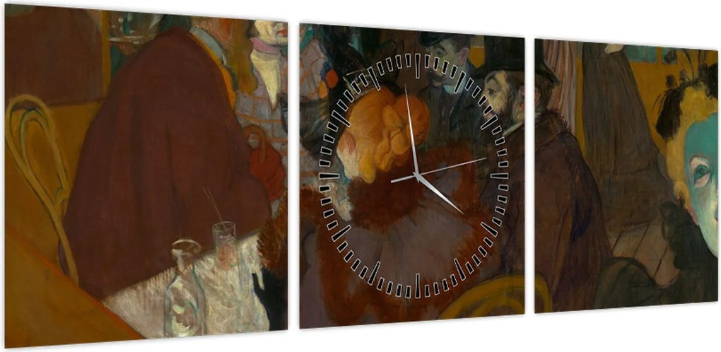 Obraz - Henri de Toulouse-Lautrec, At the Moulin Rouge, reprodukcje (z zegarem) (90x30 cm)