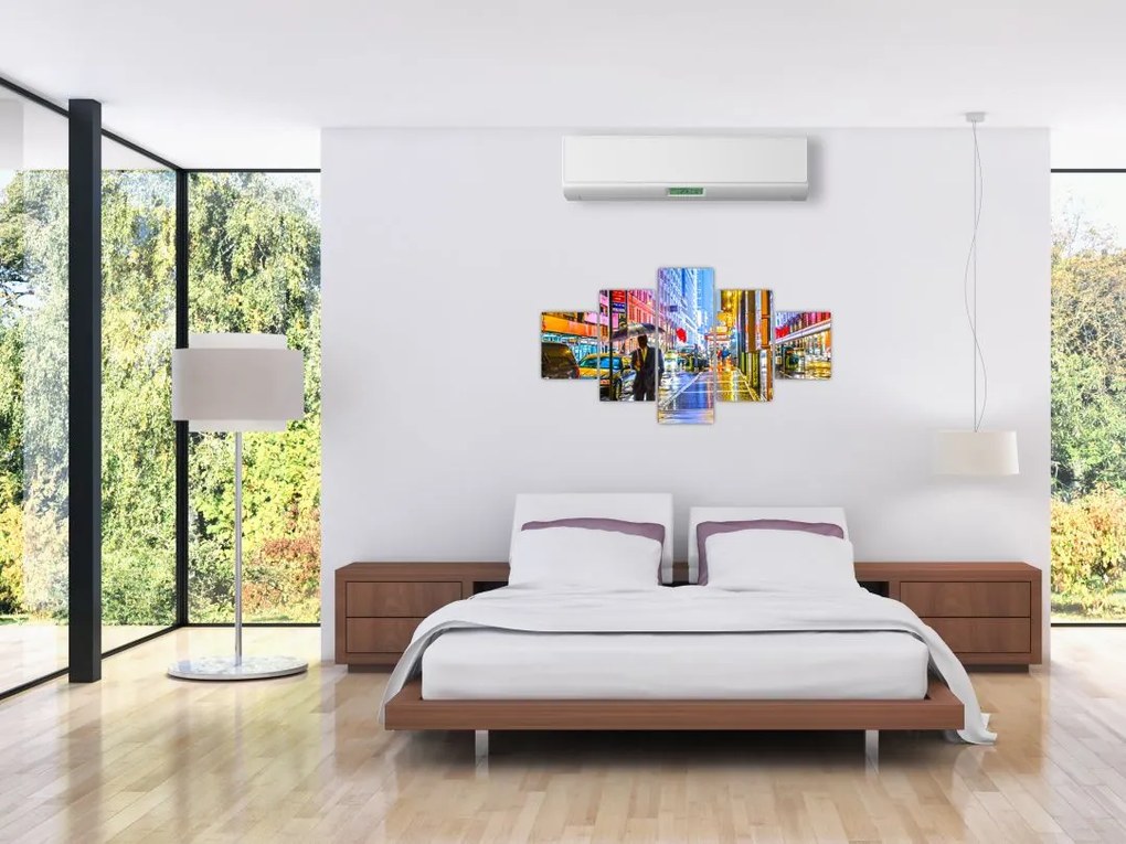 Obraz - Miasto w neonowym blasku (125x70 cm)