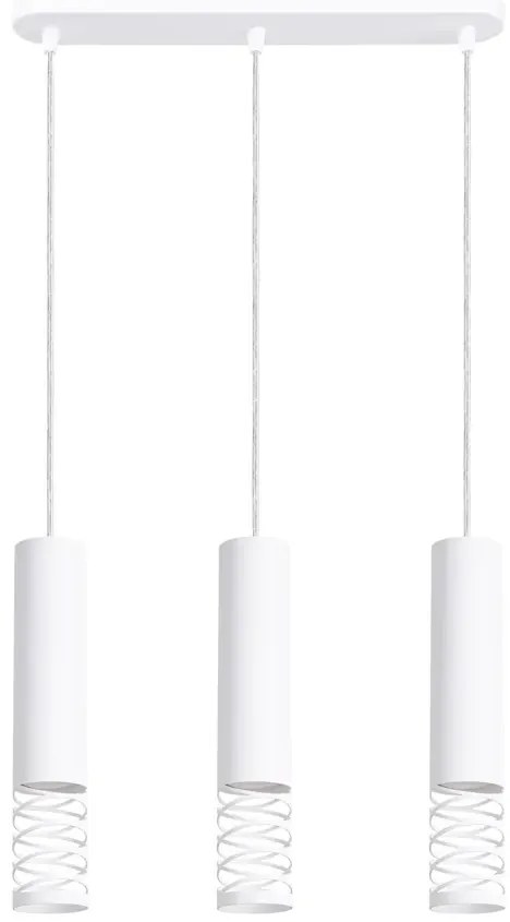 Biała wisząca lampa na listwie C0-B34