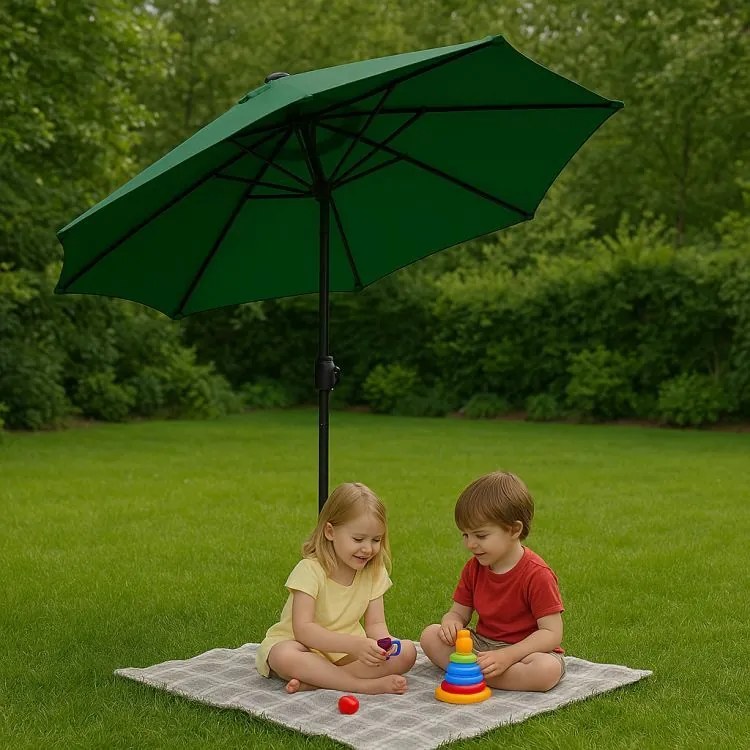 Duży parasol ogrodowy łamany, skośny SL-UM003C, zielony