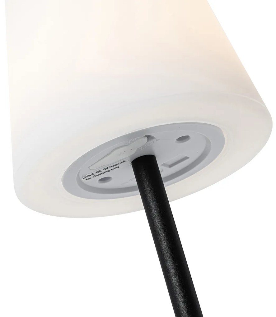 Zewnetrzna Zestaw 2 czarnych lamp stołowych akumulatorowych 40 cm IP54 - Jude Nowoczesny Oswietlenie zewnetrzne