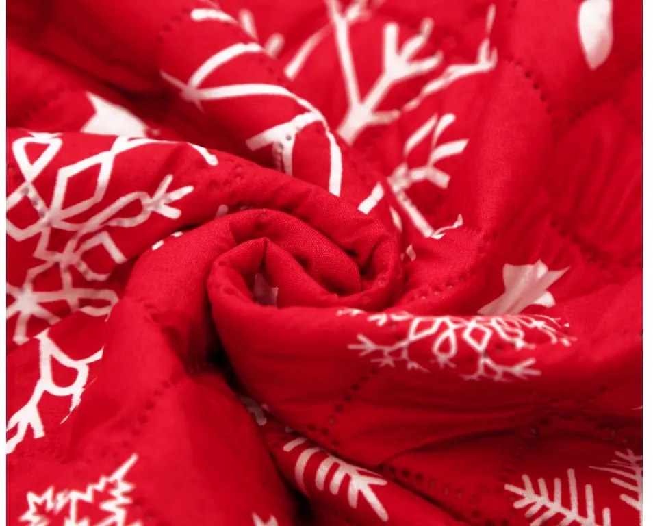 Narzuta na łóżko SNOWFALL, czerwona Rozmiar: 220 x 240 cm