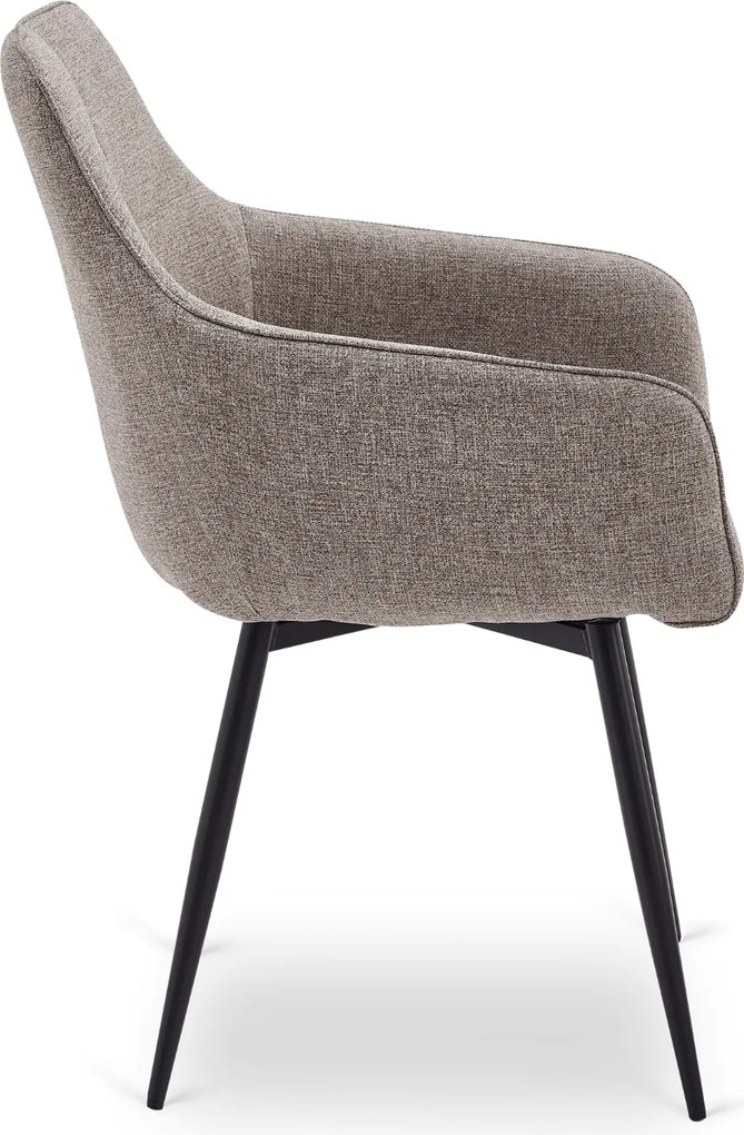 Krzesło Tapicerowane Obrotowe do Salonu LARISA Cappuccino Nowoczesne