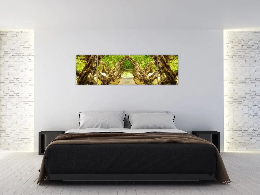 Obraz - Żywy tunel plumerii (170x50 cm)