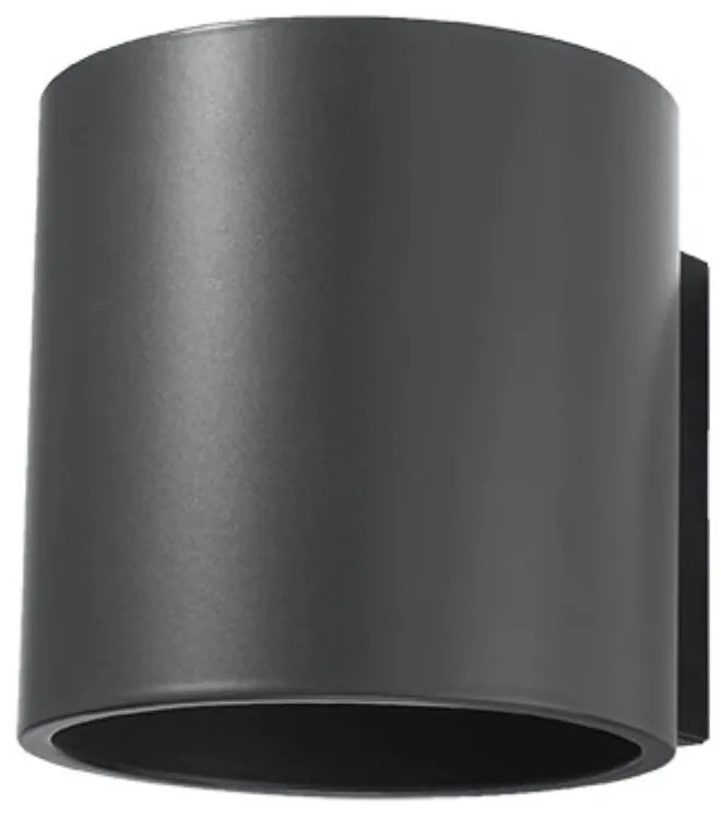 Ciemnoszary kinkiet ø 10 cm Roda – Sollux