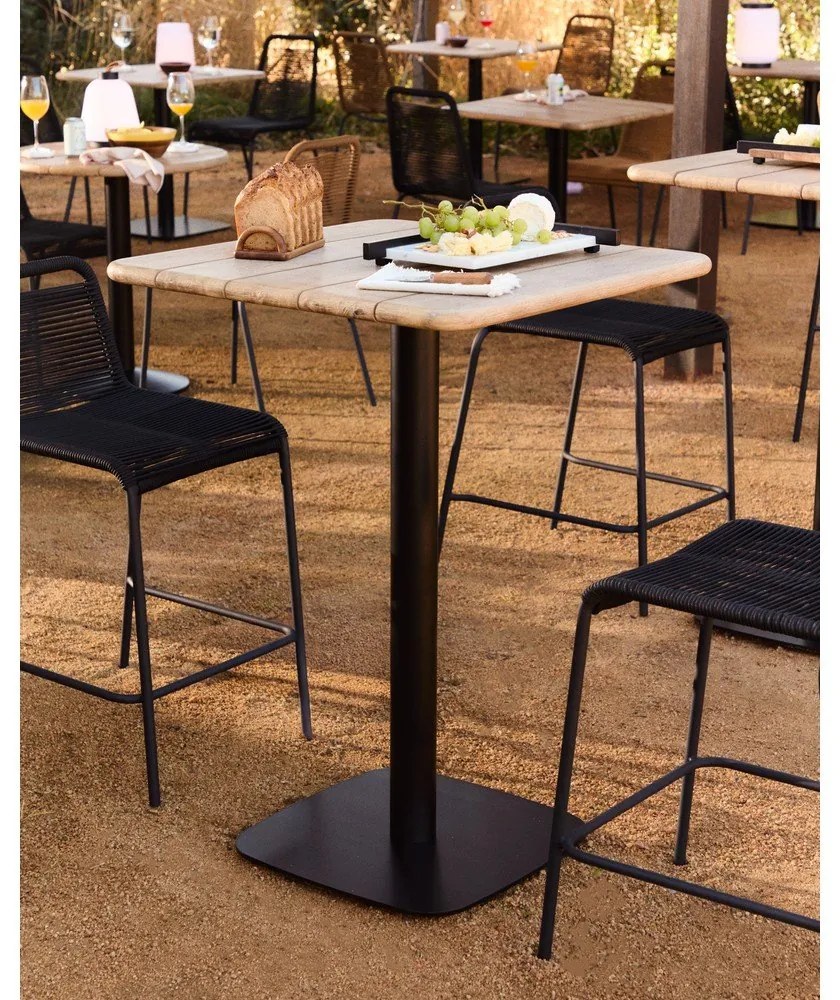 Stolik barowy z blatem z drewna akacjowego 70x70 cm Saura – Kave Home