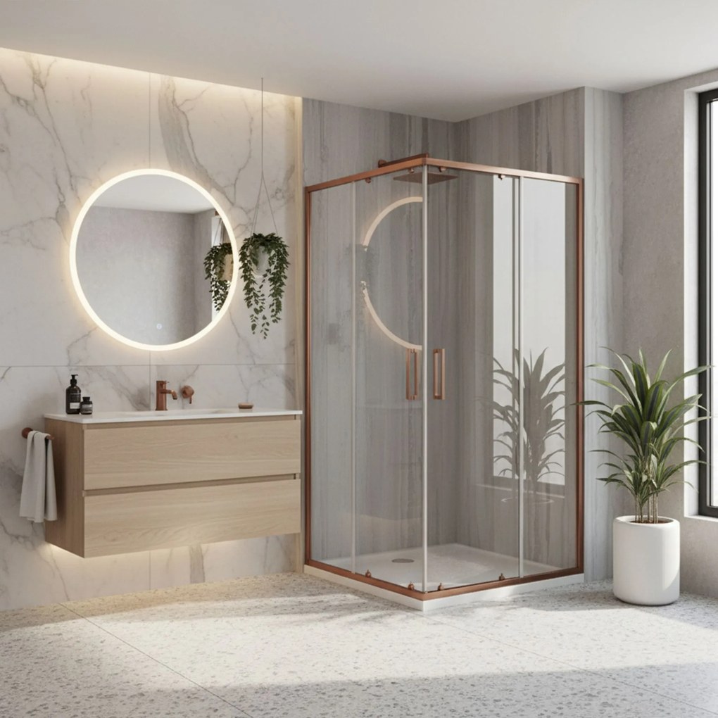 Kabina prysznicowa Rea City 80x100 Miedź Szczotkowana