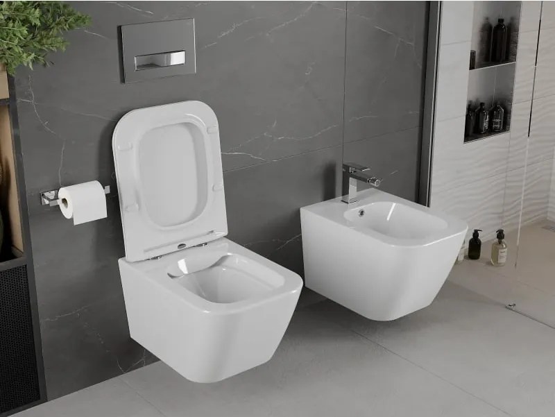Mexen Madox miska wc Rimless z deską wolnoopadającą slim, duroplast, biała połysk - 30154000