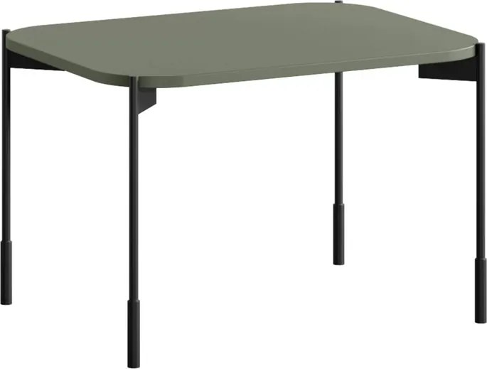 Stolik kawowy Sonatia 70 cm prostokątny na metalowych nogach - oliwka