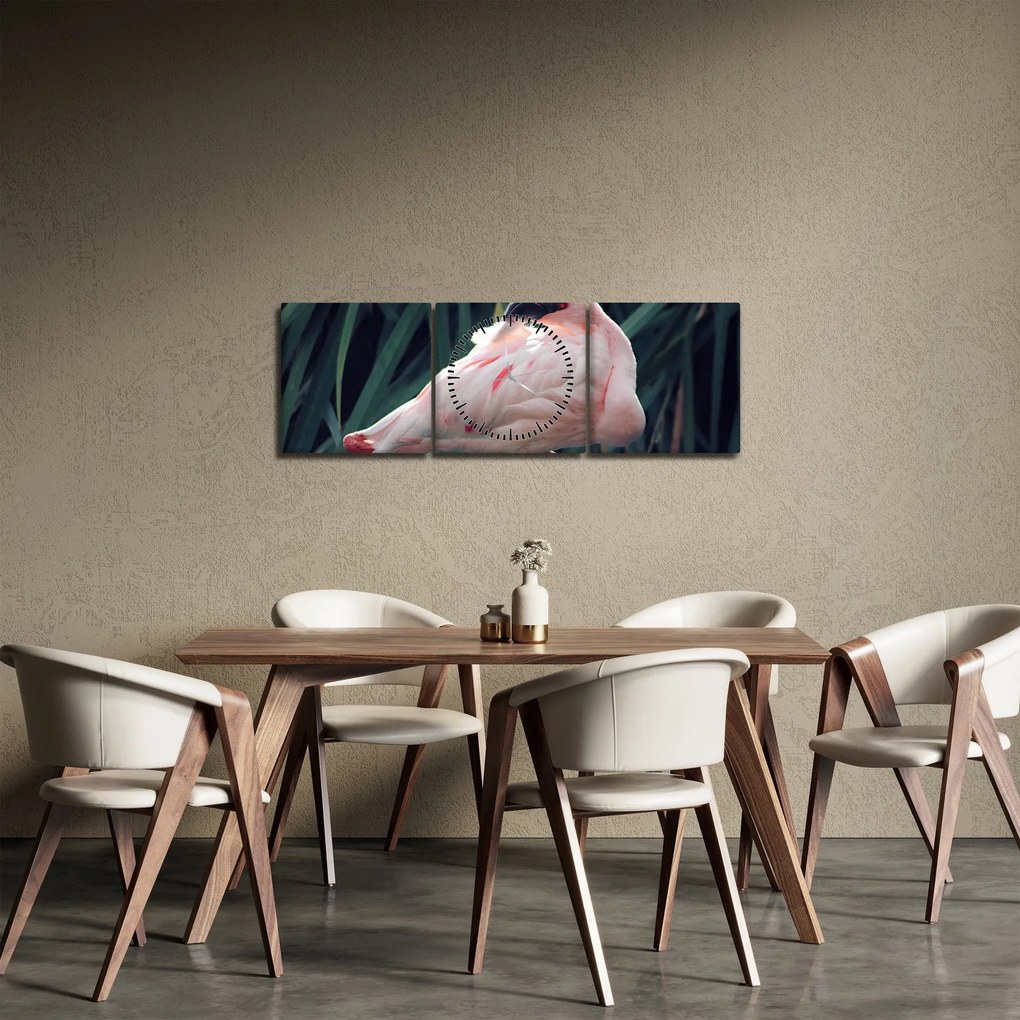 Obraz - Flaming (z zegarem) (90x30 cm)