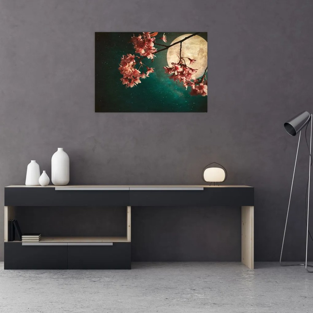 Obraz - Kwiat wiśni podczas pełni (70x50 cm)