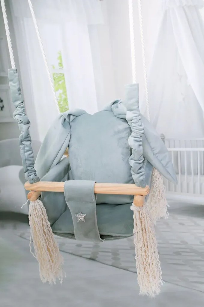 Szara huśtawka dla dzieci królik P2-R87