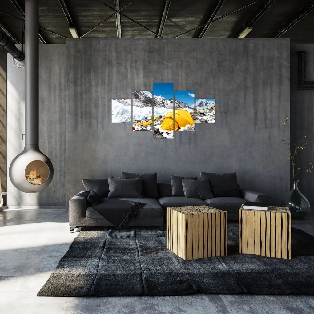 Obraz - Kemping w górach (125x70 cm)