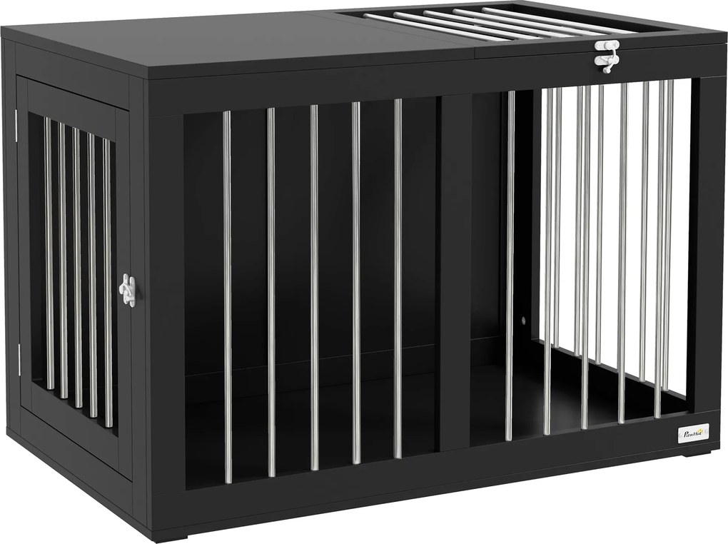 PawHut Klatka dla Psa Czarna 80x50x56,5cm | Aosom PL