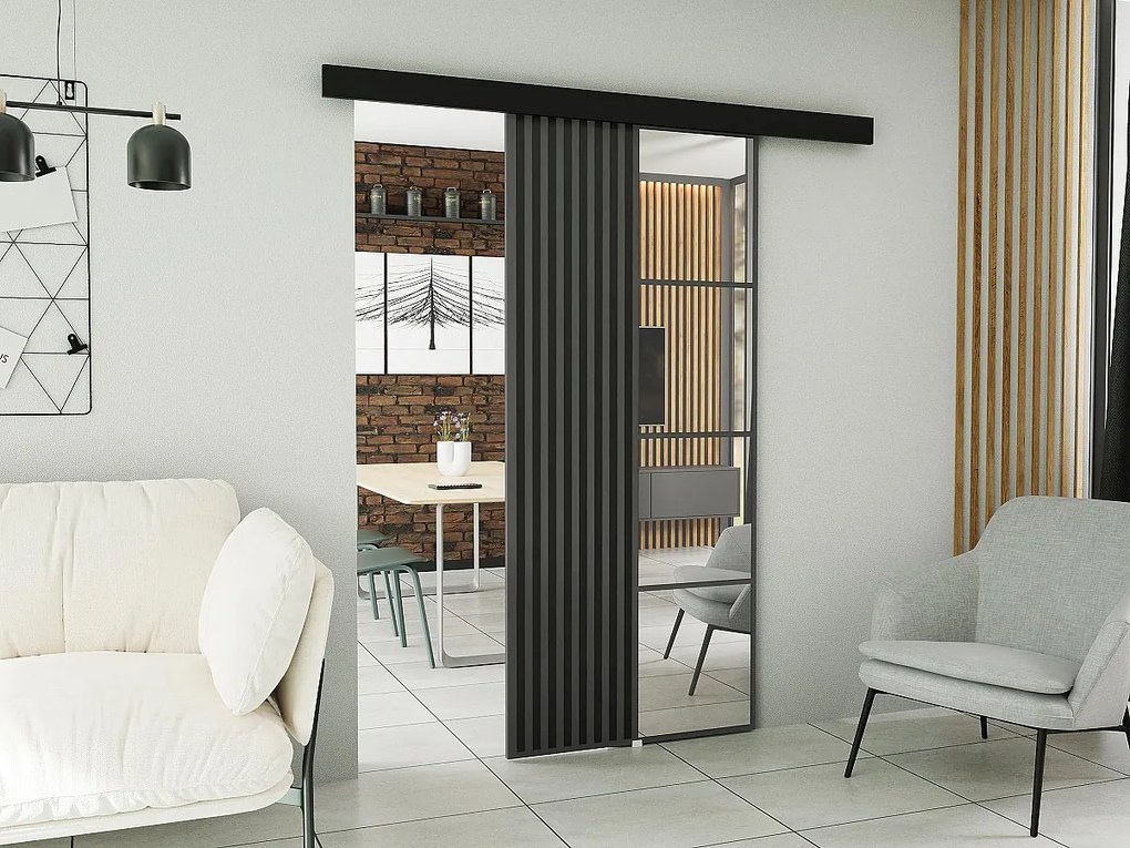 Drzwi przesuwne z maskownicą MOLI 80 grafitowe
