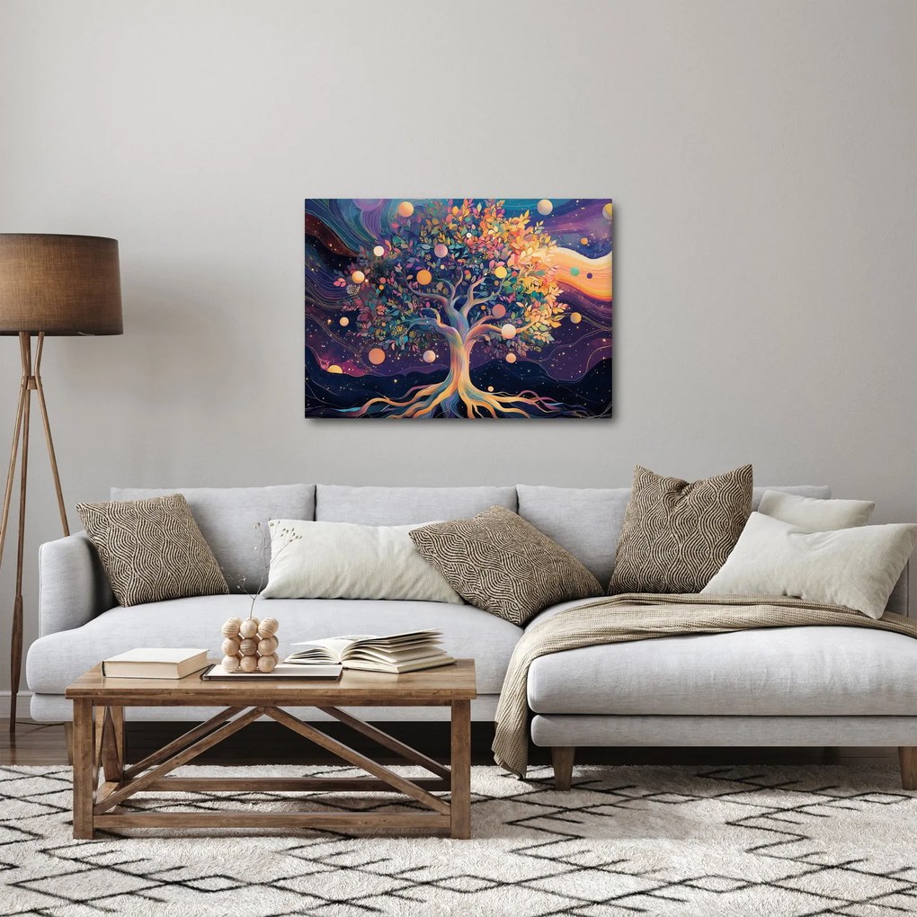 Obraz – Fioletowe drzewo pełne energii (70x50 cm)